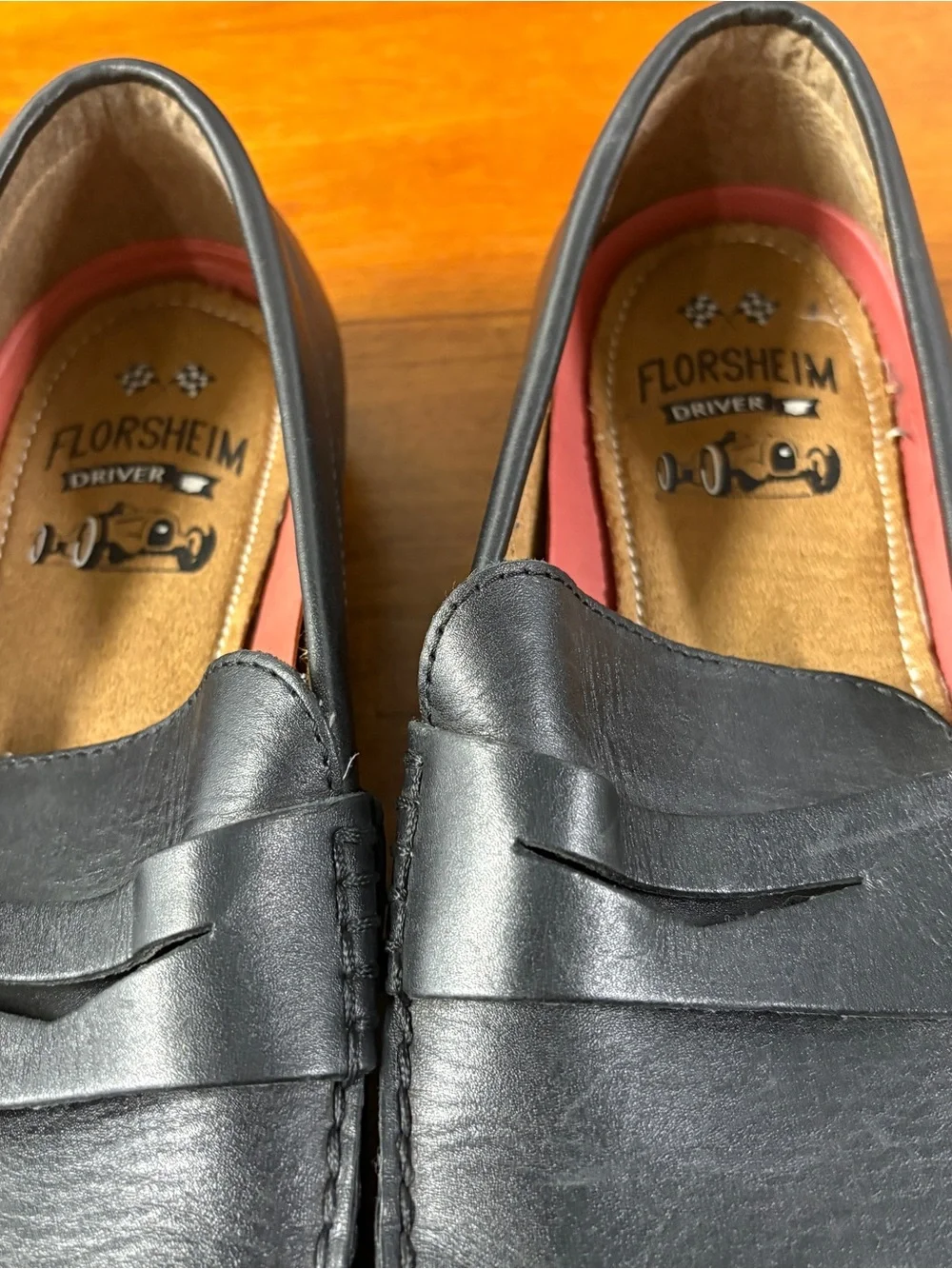 Florsheim Throttle Penny Black Leather Slip On Driver Loafer Size 11